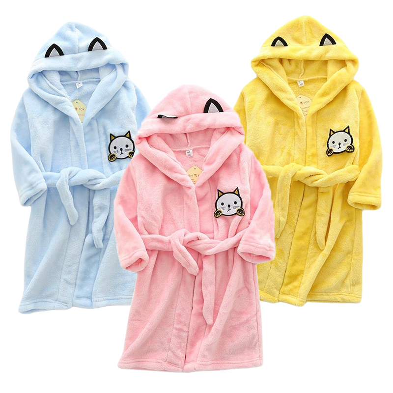 Winter Clothing Baby Boy - Kids Cartoon Cat Robes New Winter