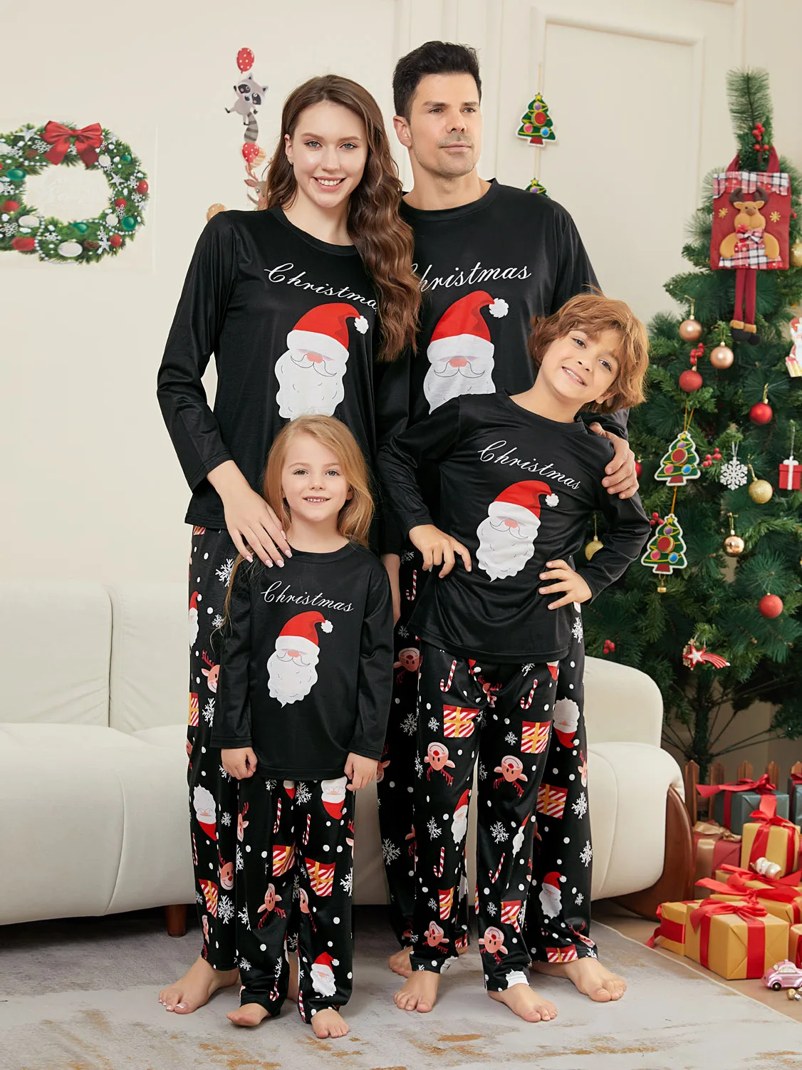 Winter Clothing Looks - Merry Christmas Family Clothes Santa Claus