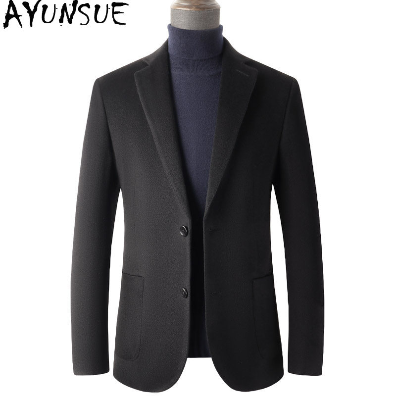 Quality Winter Clothing Jacket - AYUNSUE 80% Wool Coats Men Clothing