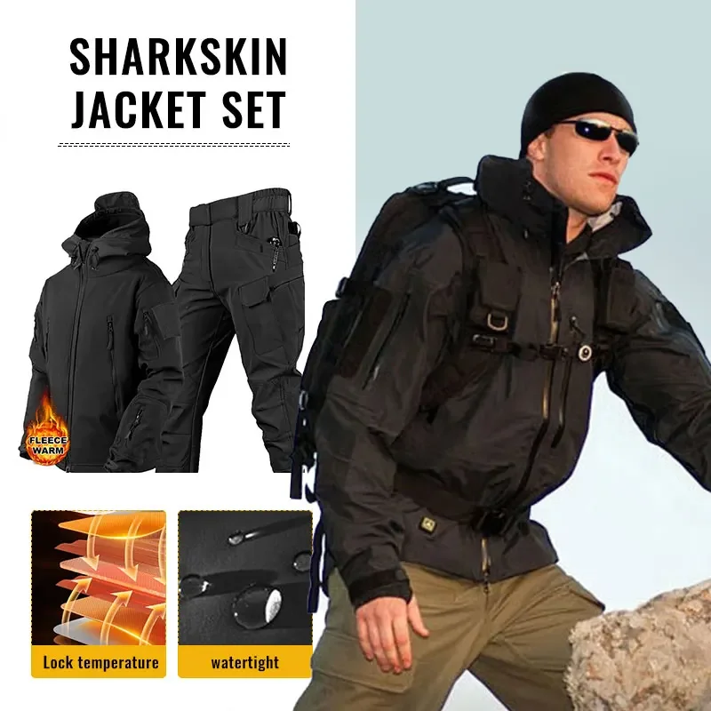 Winter Clothing Hiking - Men Thicken Soft Shell Winter Work