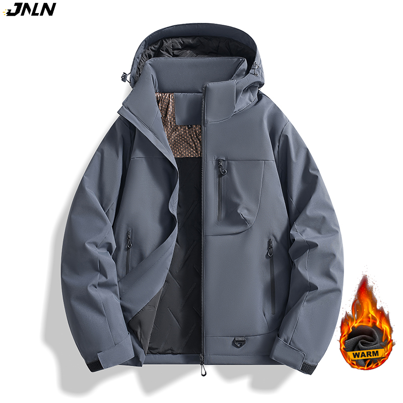 Winter Clothing Hiking - JNLN Men Waterproof Fleece Jacket Graphene