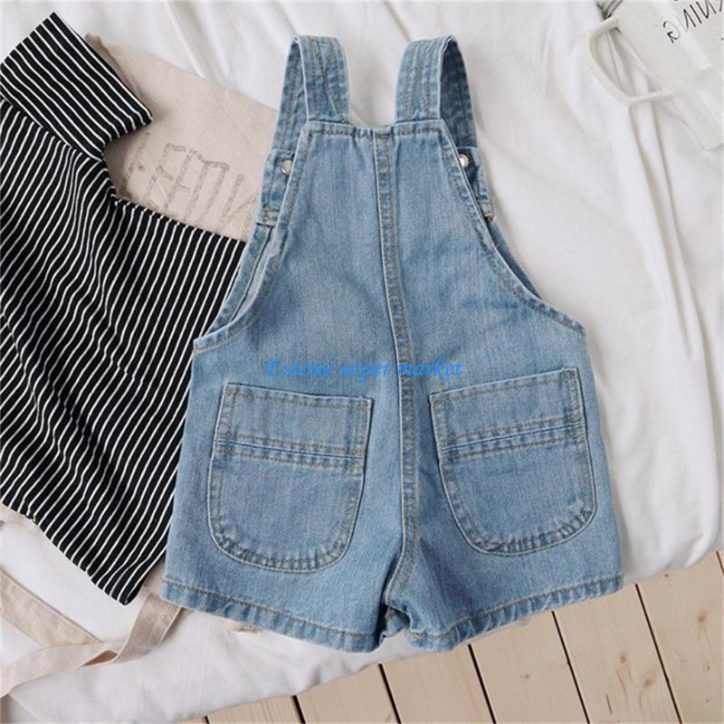 Winter Clothing Activities For Toddlers - 090B Classical Blue Jeans Overalls Shorts