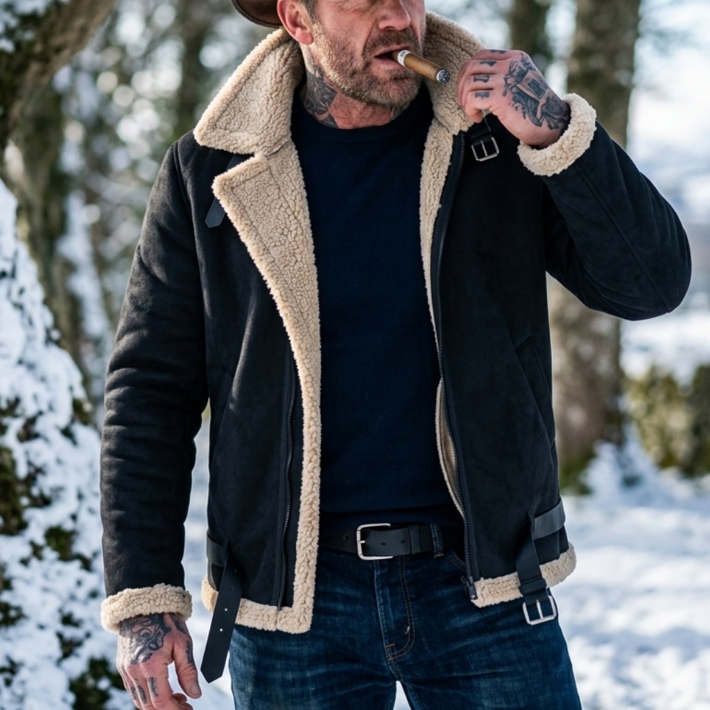 Men Winter Faux Suede Jacket F - Winter Clothing Hiking review and price