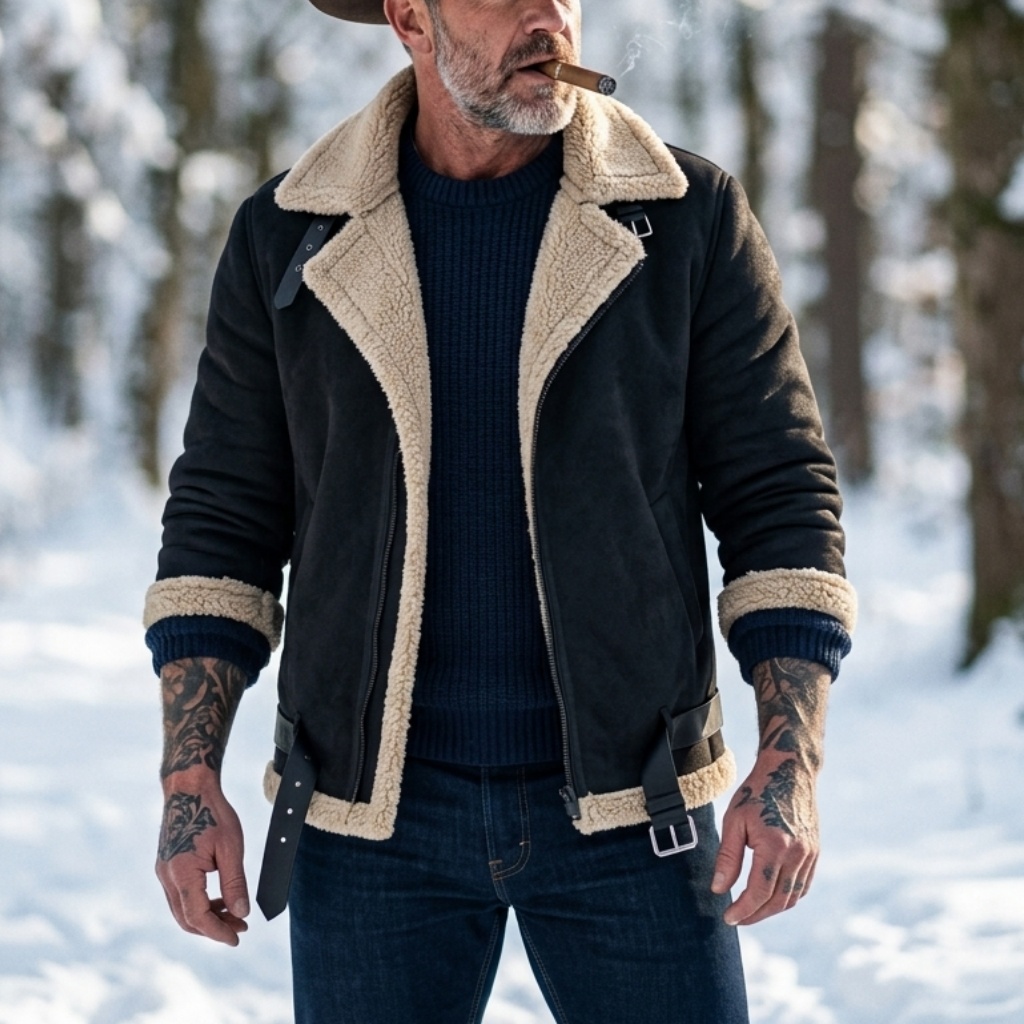 Men Winter Faux Suede Jacket F - Winter Clothing Hiking review and price